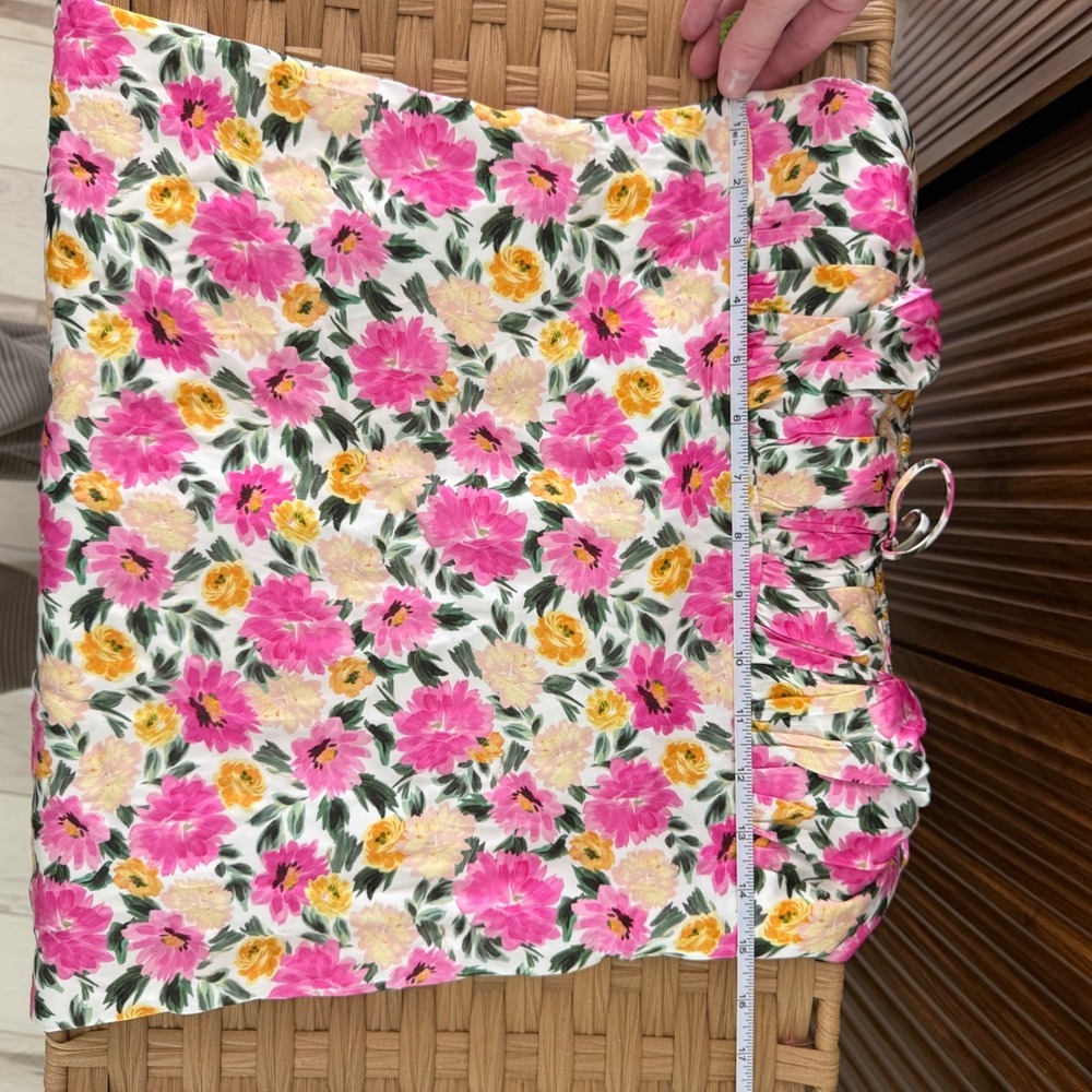 For Love & Lemons June Mini‎ Sun Dress Floral Pink Yellow Open Back Size Large - Picture 6 of 9
